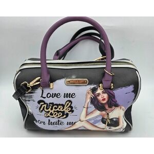 Nicole Lee Love Me Or Hate Me Boston Bag Purse Hand Bag
